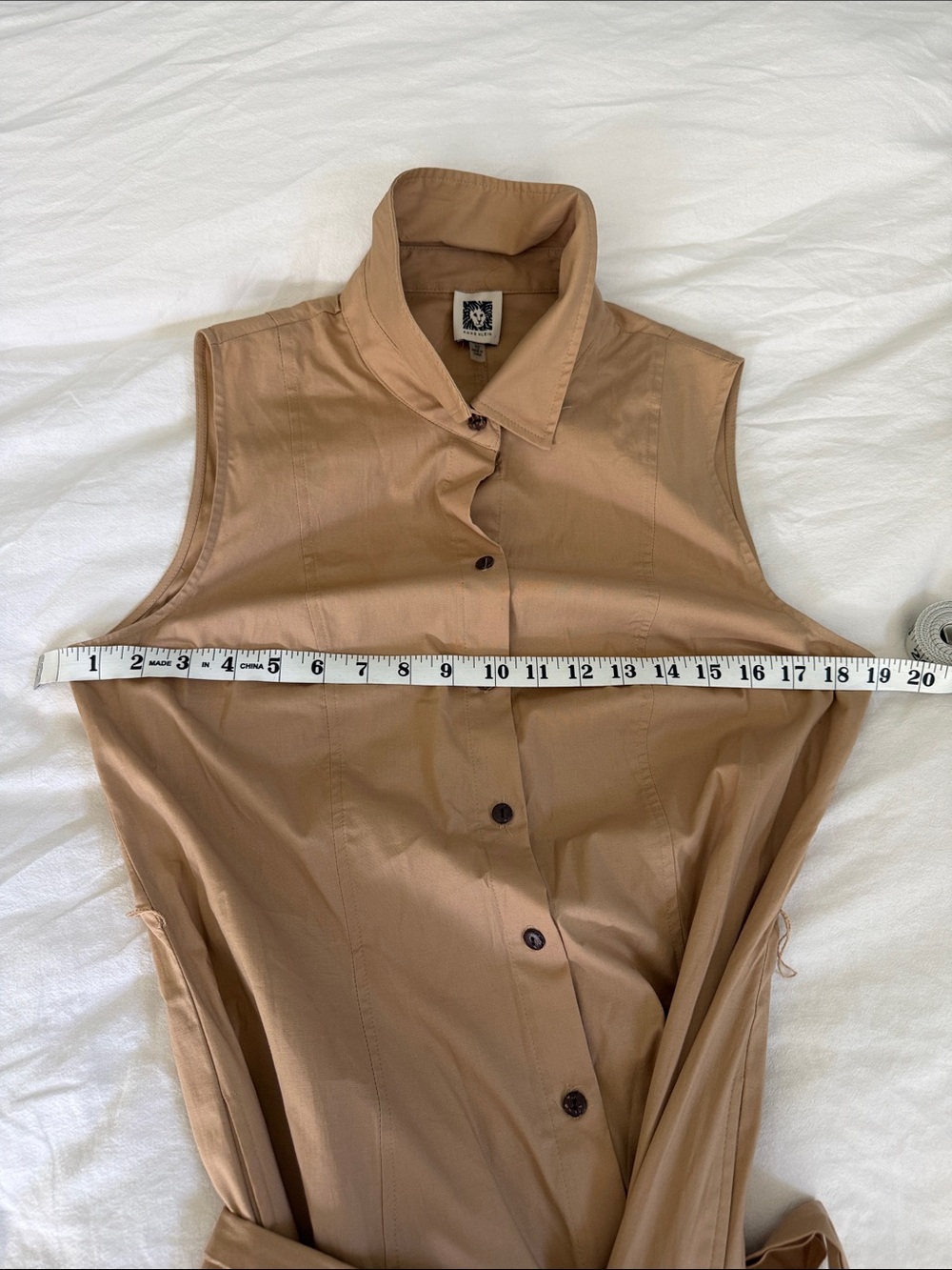 Anne Klein Khaki Shirt Dress Size 10 - Picture 6 of 6